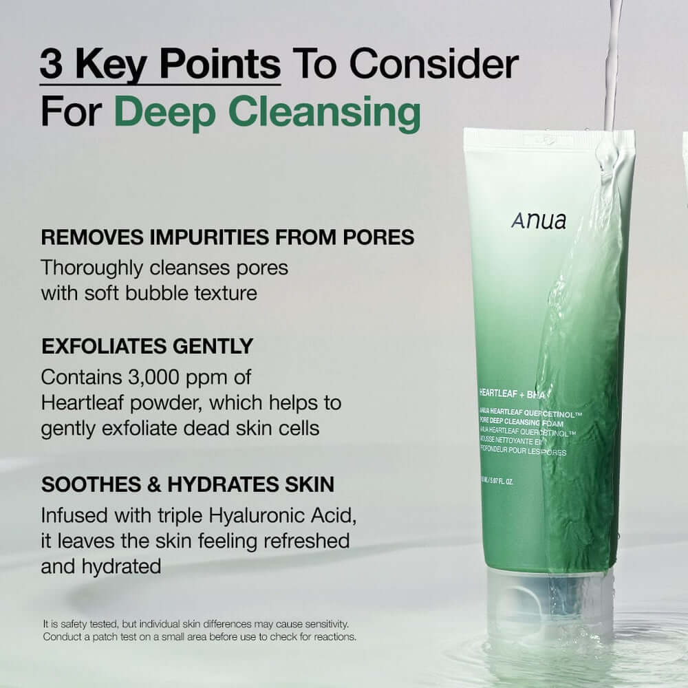 ANUA Heartleaf Quercetinol Pore Deep Cleansing Foam (150ml)