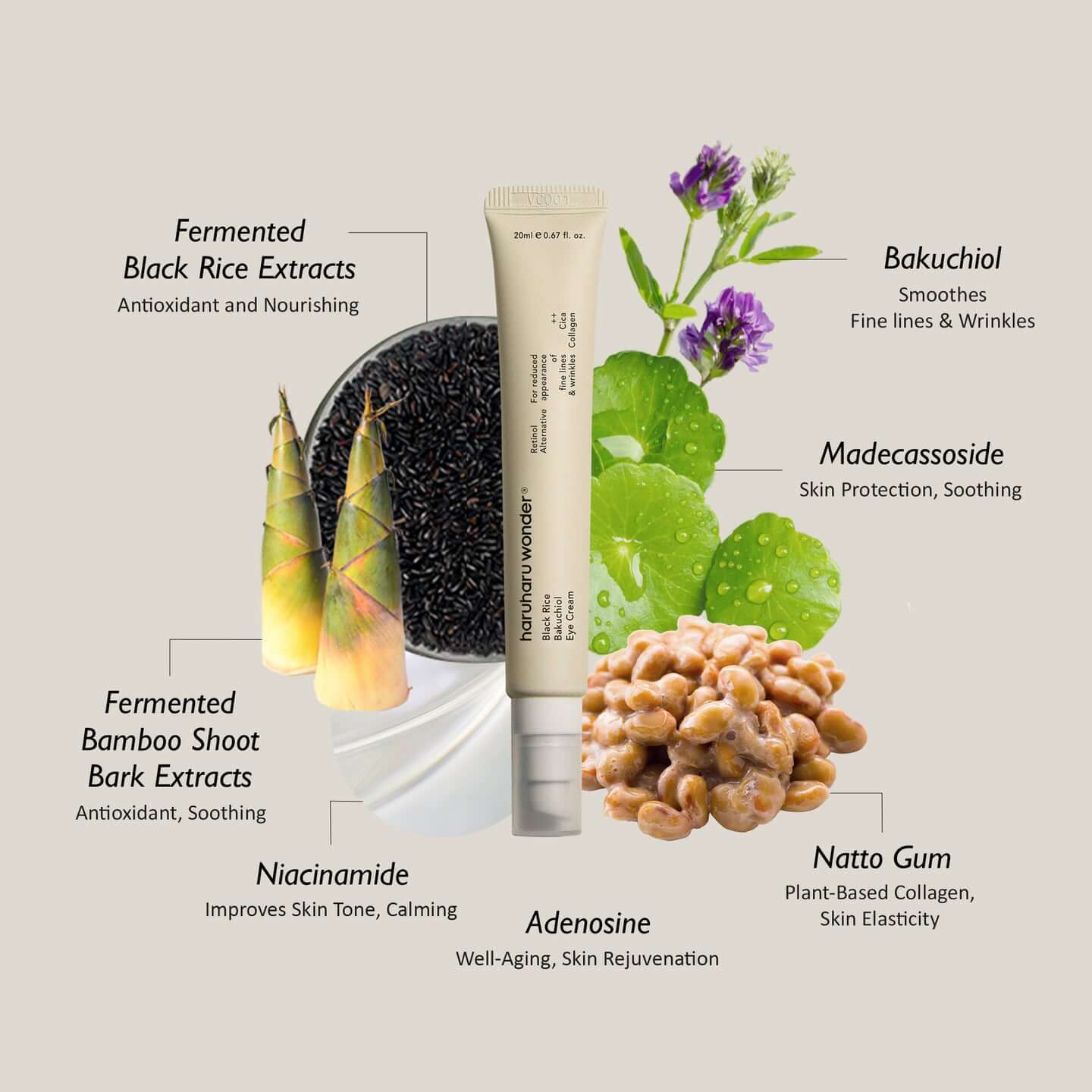 HARUHARU WONDER Black Rice Bakuchiol Eye Cream (20ml)