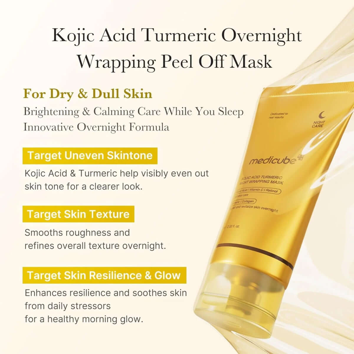 MEDICUBE Kojic Acid Turmeric Night Wrapping Mask (75ml)