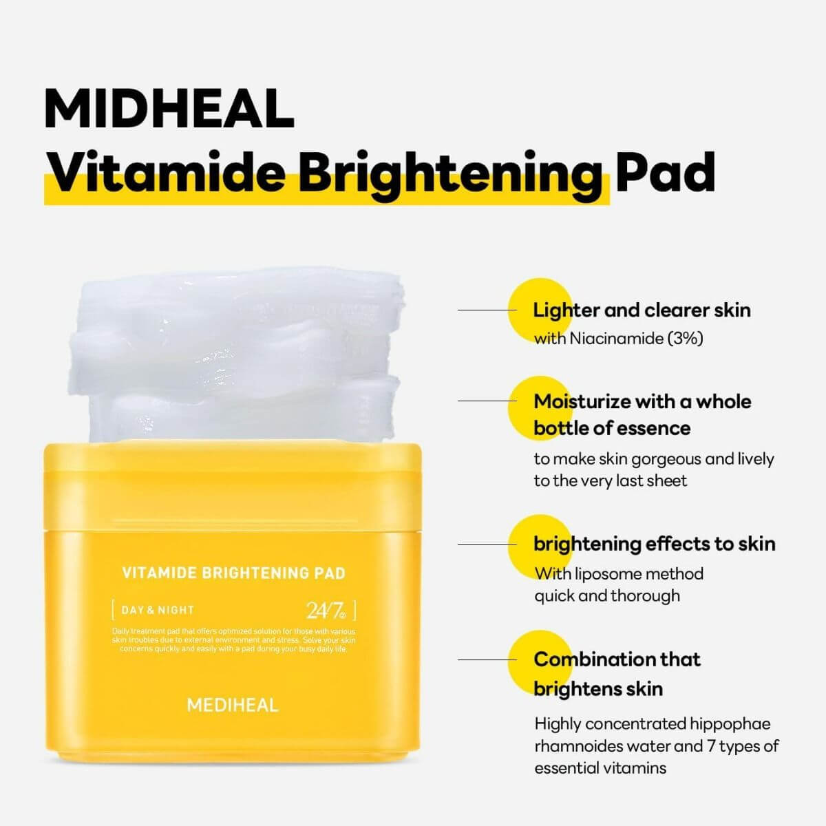 MEDIHEAL Vitamide Brightening Pad 180ml/100pads