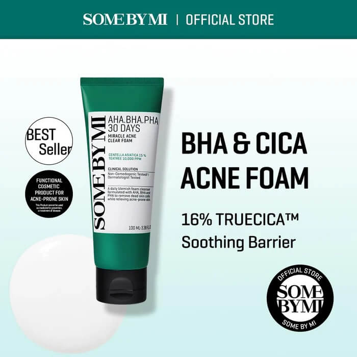 SOME BY MI AHA,BHA,PHA 30 Days Miracle Acne Clear Foam (100ml)
